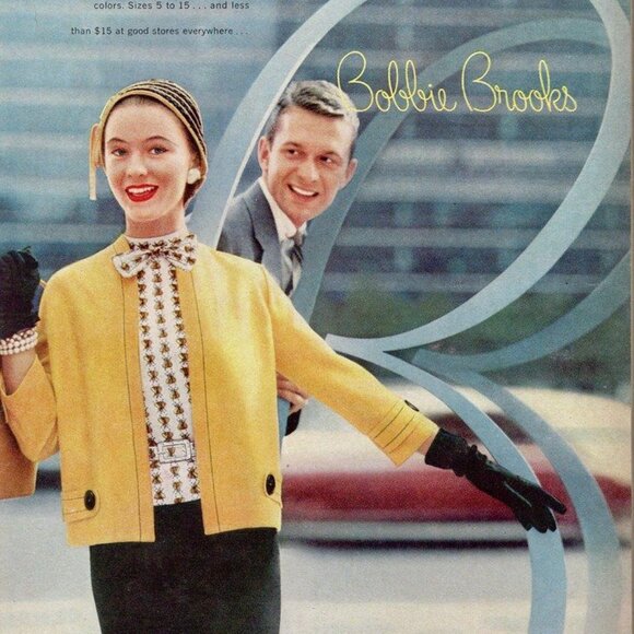 Bobbie Brooks 'Ladies 1950's Blue Blazer with Piped Trim & Metal Button Closure - Picture 11 of 17